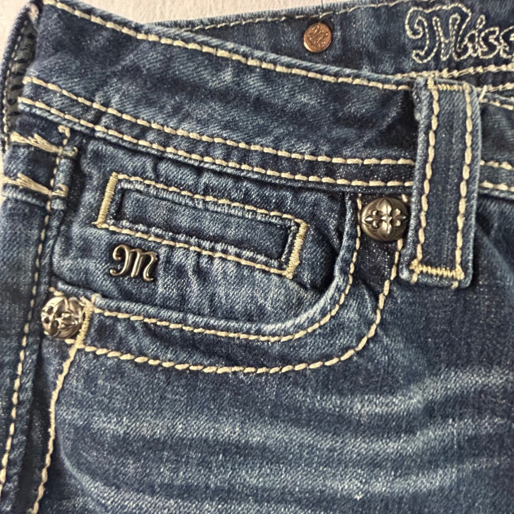 Miss Me Jeans Womens Size 14 Skinny Embellished Dark Wash Denim JK560252 - Picture 9 of 10